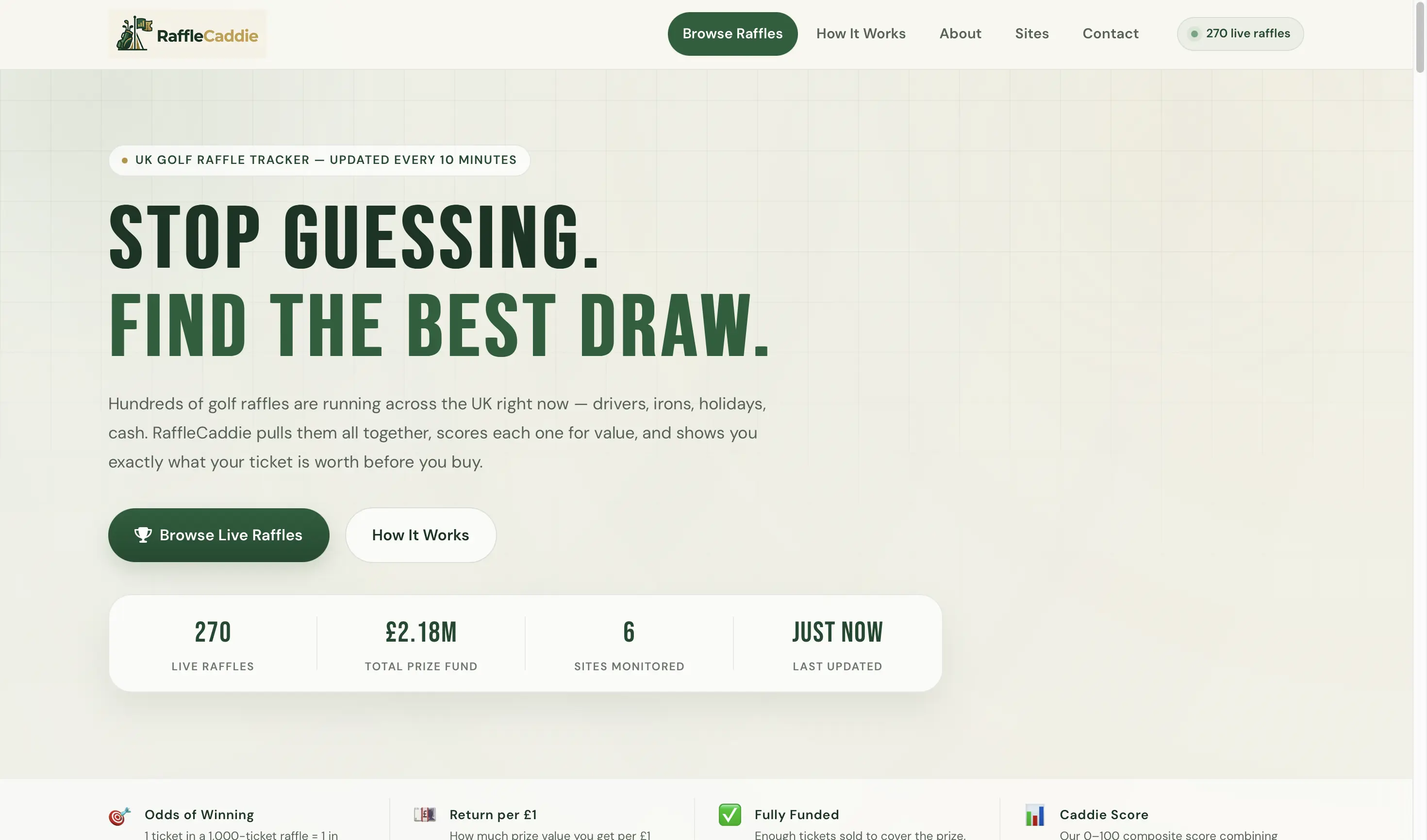 RaffleCaddie website